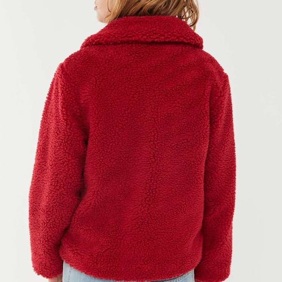 Red Urban Outfitters BDG teddy coat - Picture 3 of 6